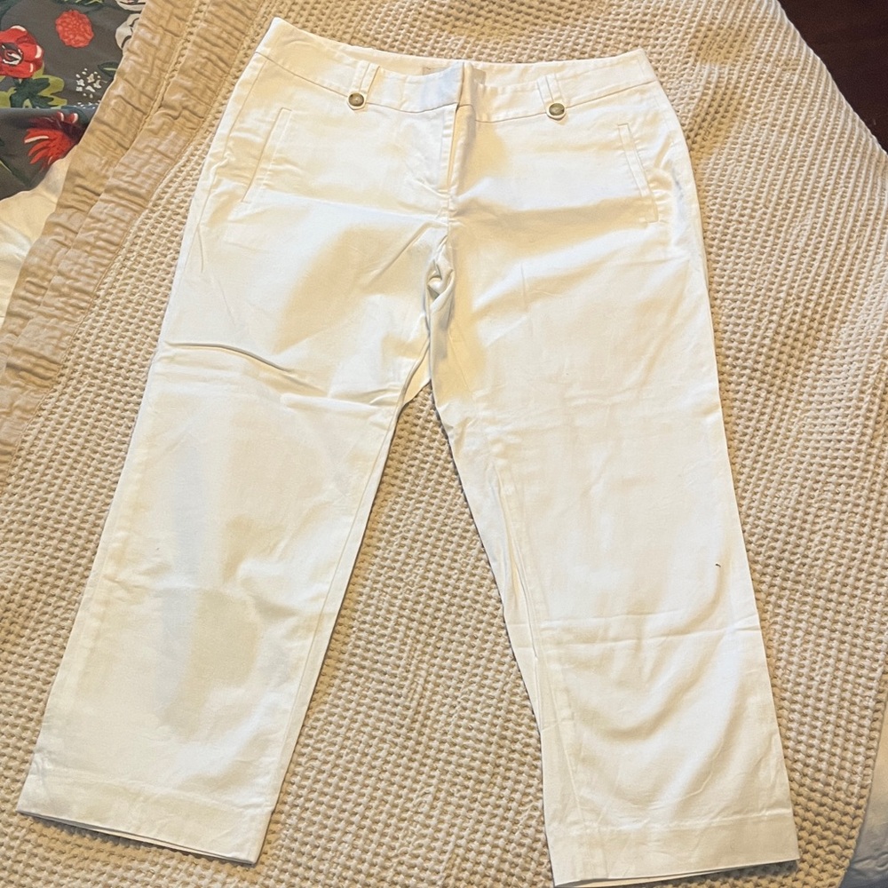 LOFT White Cropped Pants